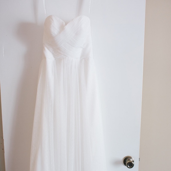 Empire Waist White Wedding Gown - Picture 4 of 6